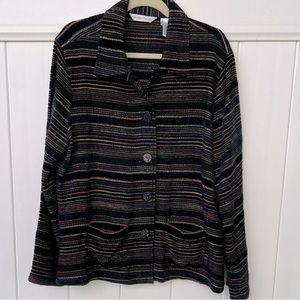 DRAPERS and Damon’s Black W/Gold Metallic, Blue, Pink, Purple Stripes Size Large